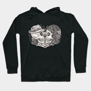 Sugar skull couple love day of the dead. Hoodie